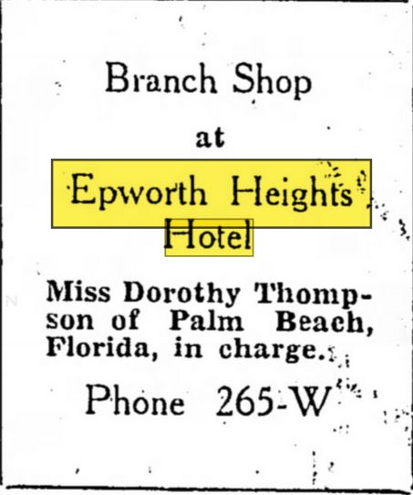 Epworth Heights Hotel - Jul 1934 Ad